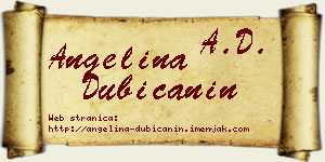 Angelina Dubičanin vizit kartica